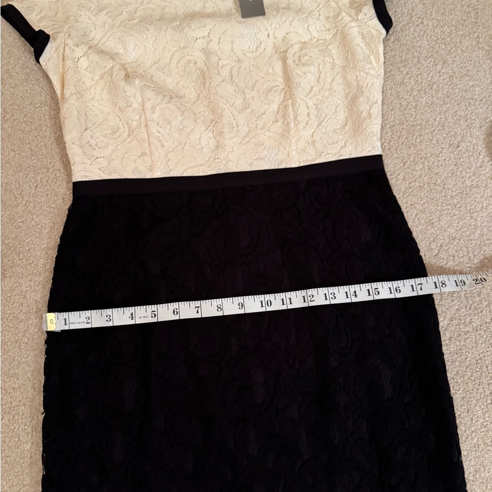 NWT Ann Taylor Elegant Two-Tone Black and Cream Lace Dress - Picture 15 of 16